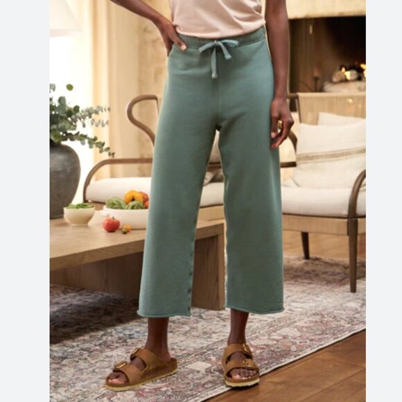 Frank & Eileen CATHERINE Triple Fleece Wide Leg Crop Sweatpants Size: M ROSEMARY